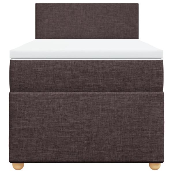 Boxspringbett mit Matratze Dunkelbraun 80x200 cm Stoff