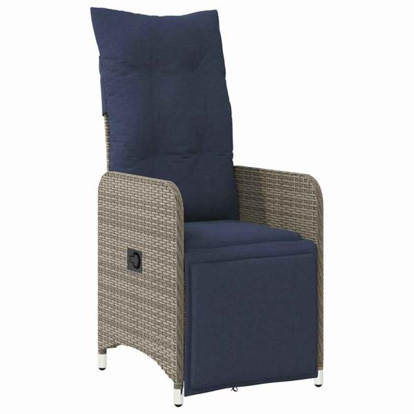 Garten Essgruppe 3 pcs Grau Poly-Rattan