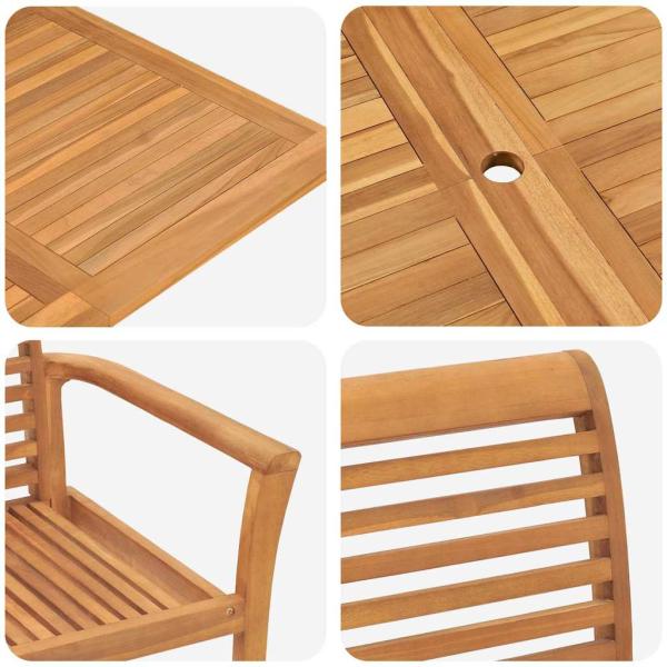 Garten Essgruppe 9 pcs Braun 280 x 100 x 75 cm Teak-Massivholz