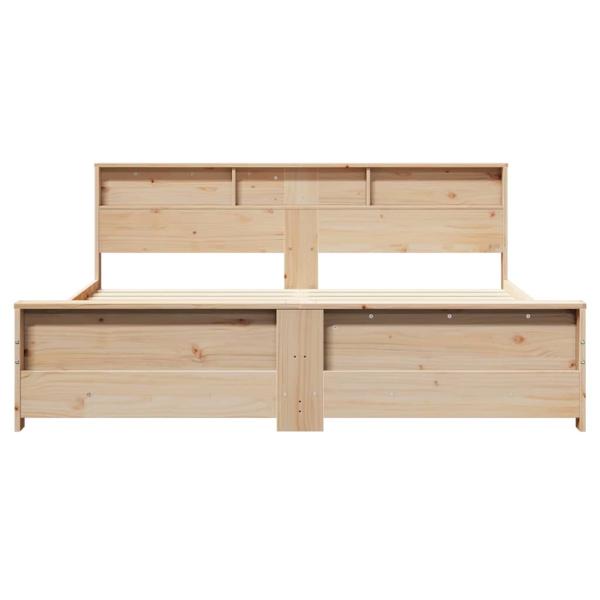 Bettgestell mit Kopfteil Braun 200 x 200 cm Massivholz Kiefer
