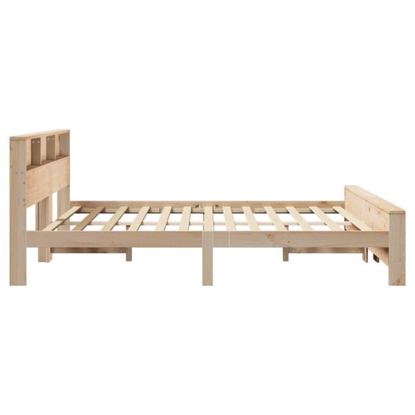 Bettgestell mit Kopfteil Braun 200 x 200 cm Massivholz Kiefer