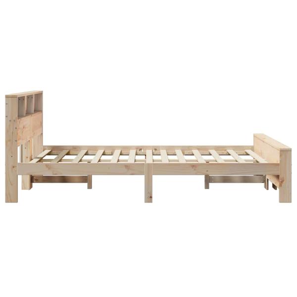 Bettgestell mit Kopfteil Braun 150 x 200 cm Massivholz Kiefer