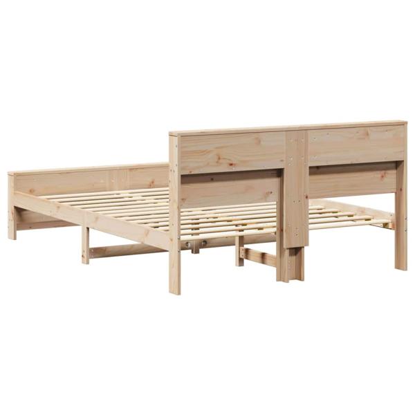 Bettgestell mit Kopfteil Braun 150 x 200 cm Massivholz Kiefer