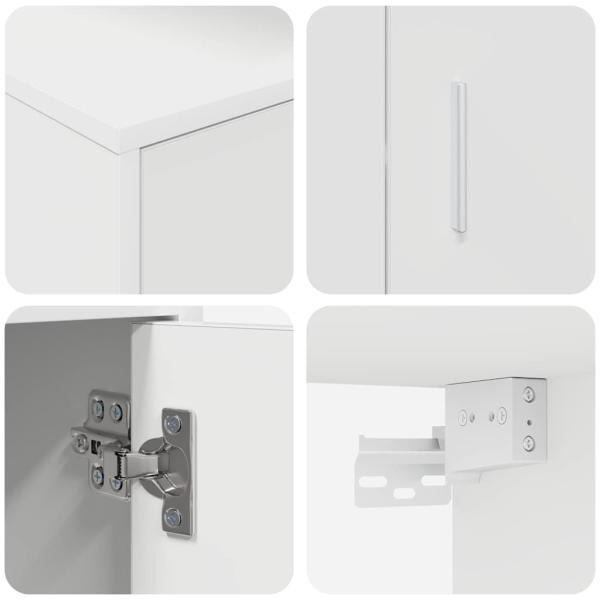 4-teilige TV-Schrank Set Wandmontiert 4 pcs Weiß Holzwerkstoff