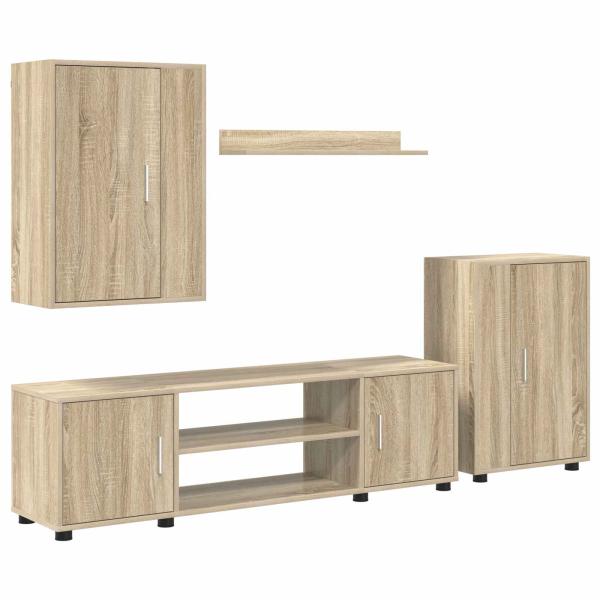 4-teilige TV-Schrank Set 4 pcs Sonoma Eiche Holzwerkstoff