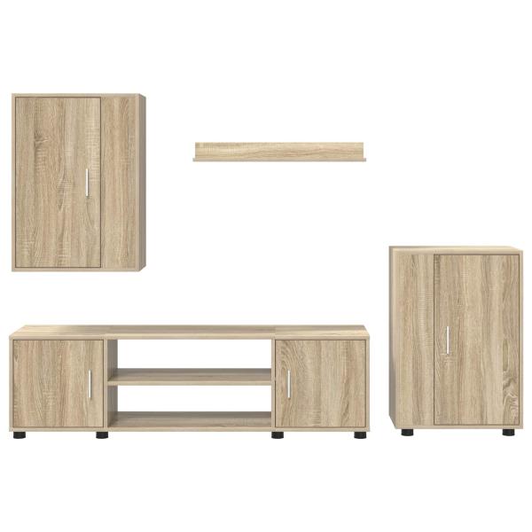 4-teilige TV-Schrank Set 4 pcs Sonoma Eiche Holzwerkstoff