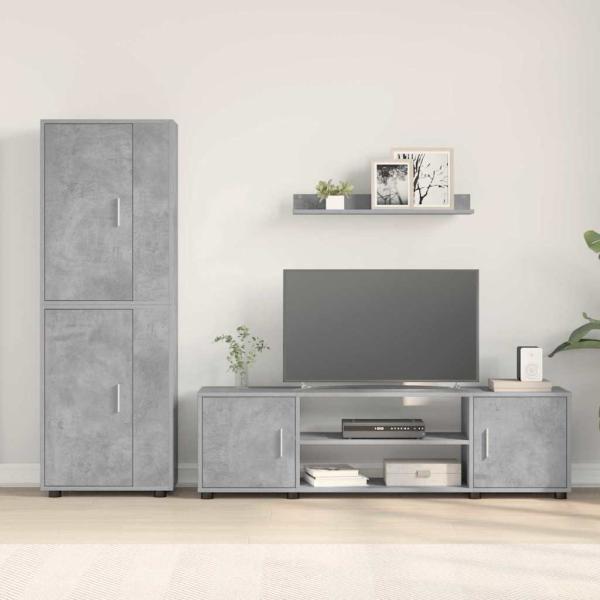 4-teilige TV-Schrank Set 4 pcs Betongrau Holzwerkstoff