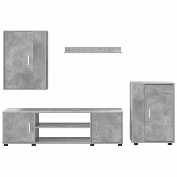 4-teilige TV-Schrank Set 4 pcs Betongrau Holzwerkstoff