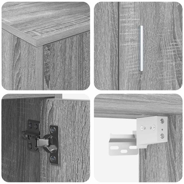 4-teilige TV-Schrank Set 4 pcs Grau Sonoma Holzwerkstoff