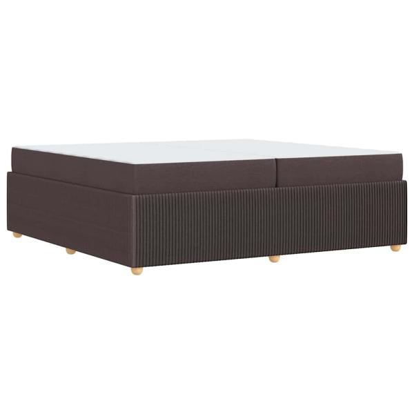 Bettgestell mit Matratze Dunkelbraun 200 x 200 cm Stoff