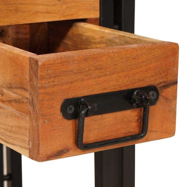 Beistelltisch 30 x 30 x 40 cm Massives Akazienholz und Metall