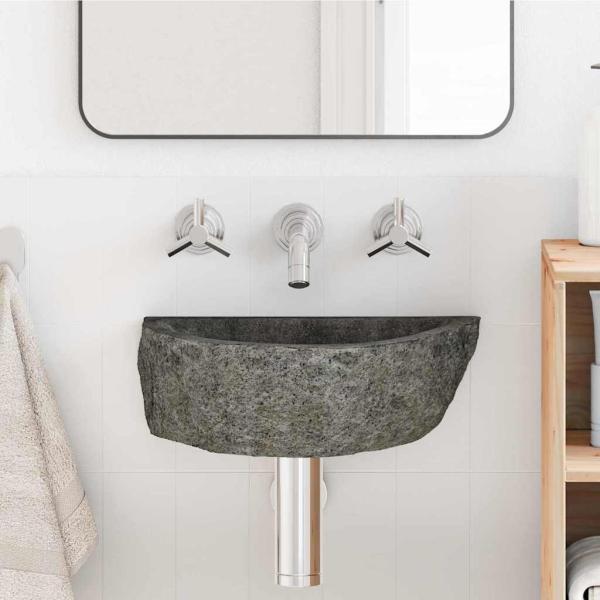 ARDEBO.de - Wandhängendes Waschbecken Grau (30-37) x (25-30) x 12 cm