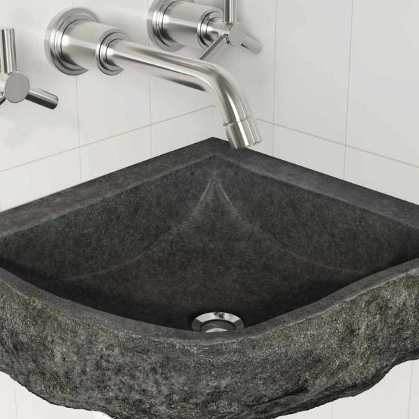 Wandhängende Ecke Waschschüssel Grau (30-37) x (30-37) x 12 cm