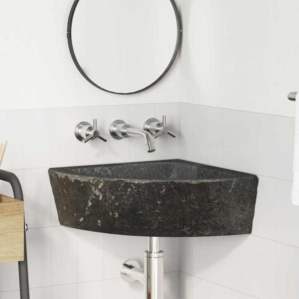 ARDEBO.de - Wandhängende Ecke Waschschüssel Grau (38-45) x (38-45) x 12 cm