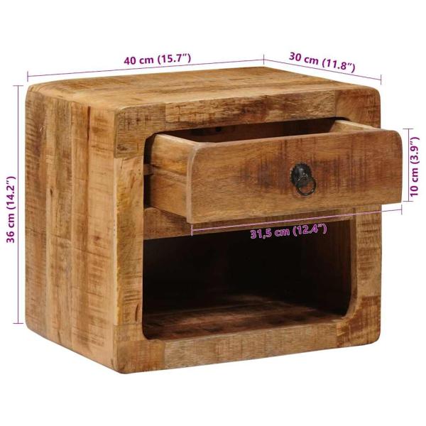 Wandmontierter Nachtschrank mit Regal Braun 40 x 30 x 36 cm