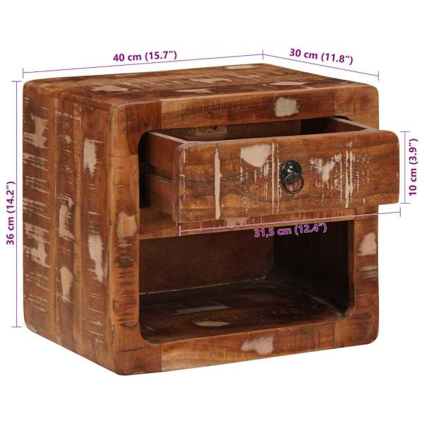 Wandmontierter Nachtschrank Mehrfarbig 40 x 30 x 36 cm