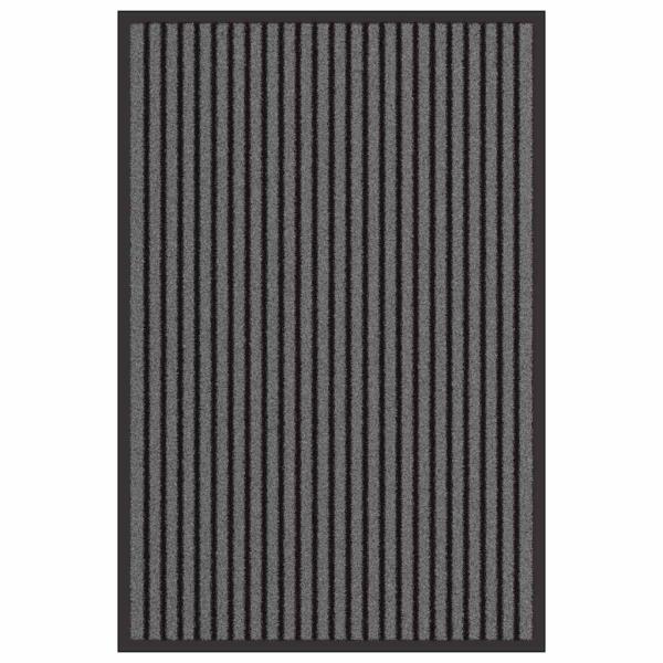 Fußmatte Striped Schwarz und Grau 60 x 90 cm Polypropylen, PVC