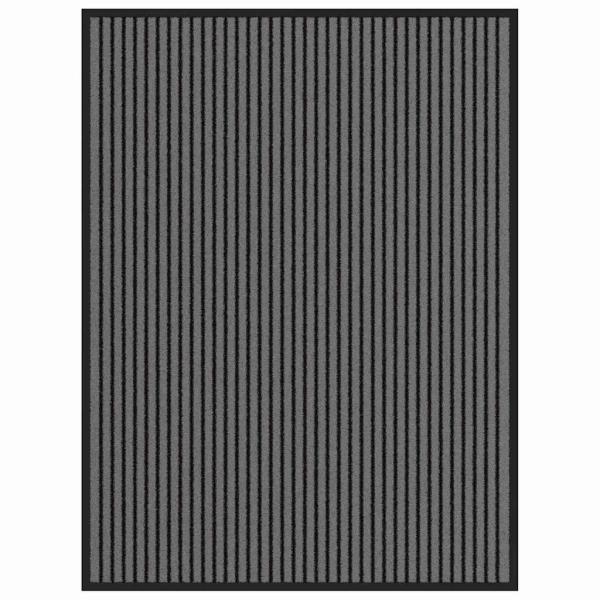 Fußmatte Striped Schwarz und Grau 80 x 120 cm Polypropylen, PVC