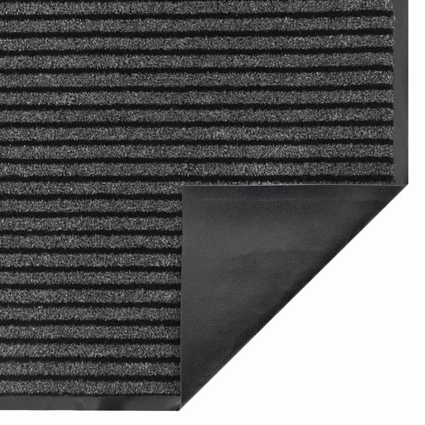 Fußmatte Striped Schwarz und Grau 80 x 120 cm Polypropylen, PVC