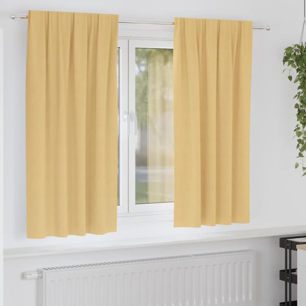 ARDEBO.de - Vorhänge mit Vorhängen 2 pcs Beige Polyester