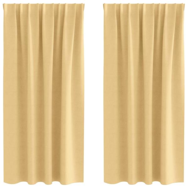 Vorhänge mit Vorhängen 2 pcs Beige Polyester