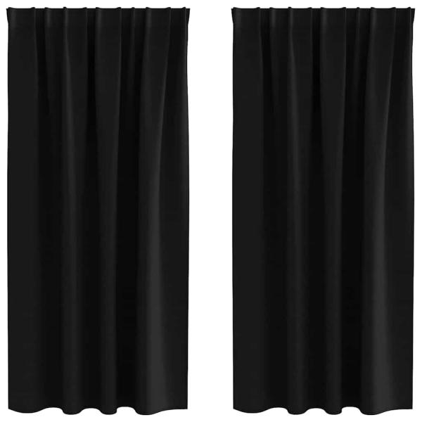 Vorhänge mit Vorhängen 2 pcs Schwarz Polyester