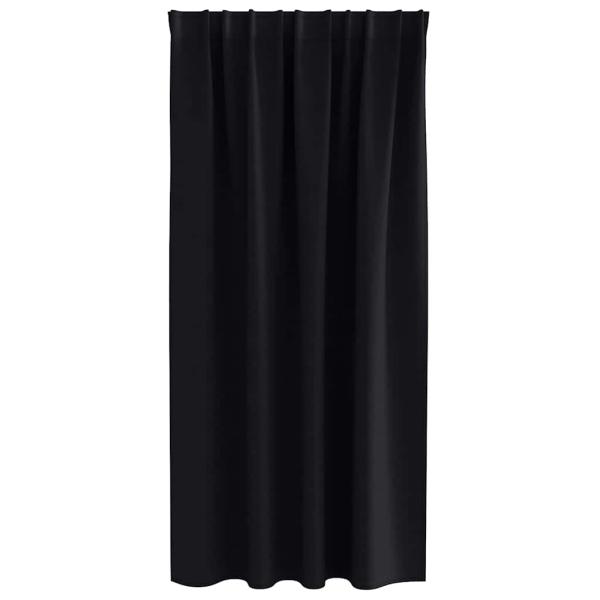 Vorhänge mit Vorhängen 2 pcs Schwarz Polyester