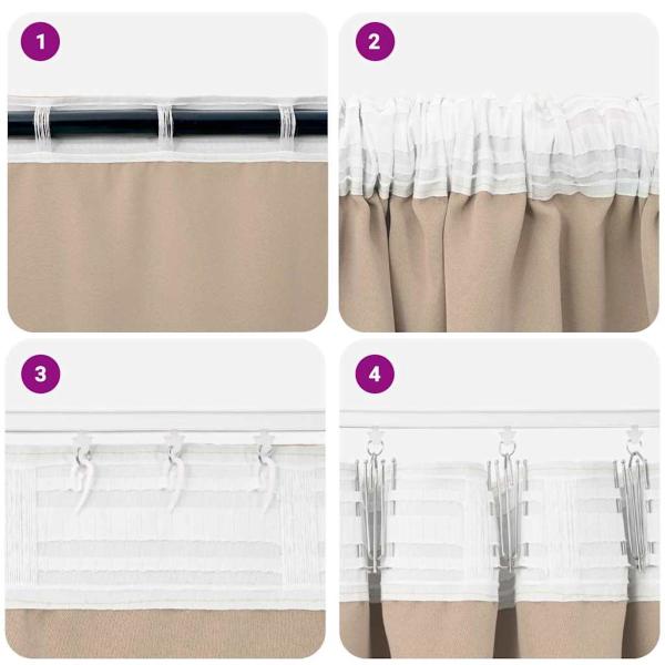 Vorhänge mit Vorhängen 2 pcs Taupe Polyester