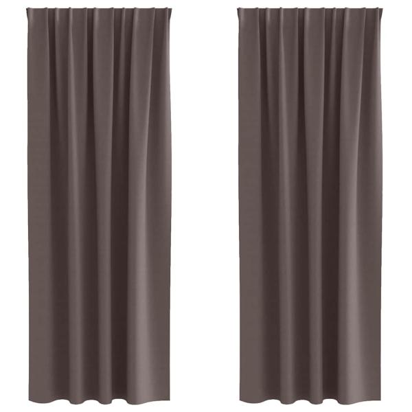 Vorhänge mit Vorhängen 2 pcs Dunkelbraun Polyester