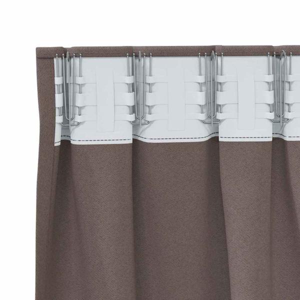 Vorhänge mit Vorhängen 2 pcs Dunkelbraun Polyester