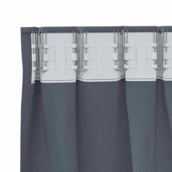 Verdunkelungs-Vorhänge mit Ringen 2 pcs Anthrazit 140 x 140 cm