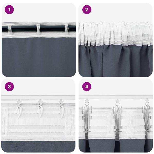 Verdunkelungs-Vorhänge mit Ringen 2 pcs Anthrazit 140 x 140 cm