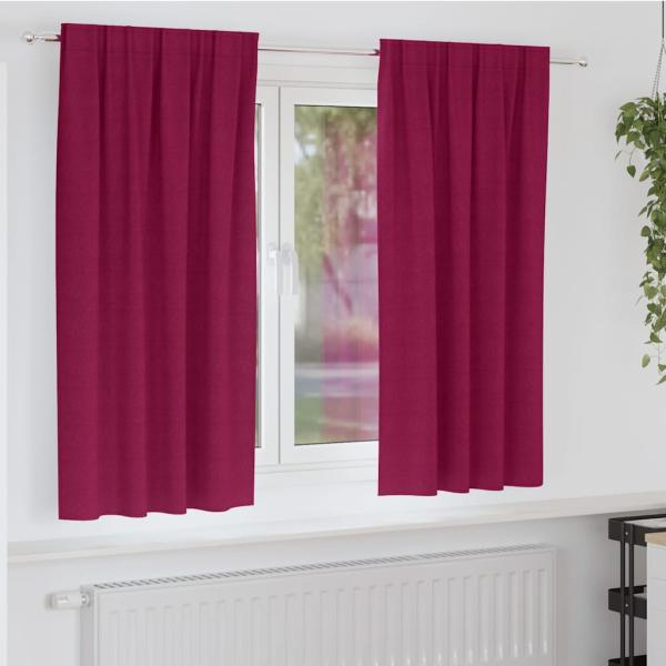 ARDEBO.de - Vorhänge mit Vorhängen 2 pcs Weinrot Polyester