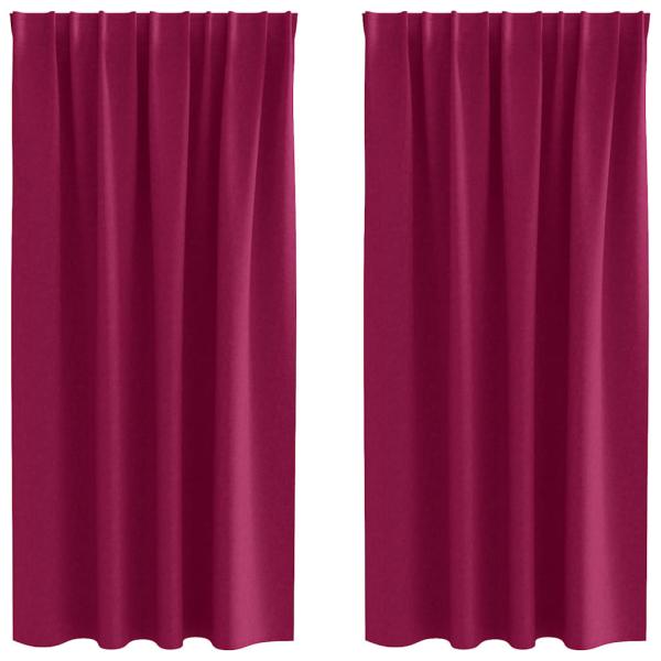 Vorhänge mit Vorhängen 2 pcs Weinrot Polyester