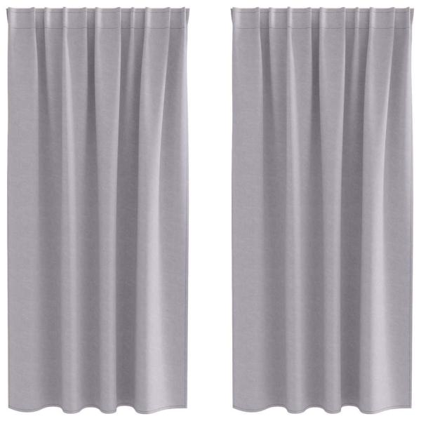 Vorhänge mit Vorhängen 2 pcs Metallgrau Polyester