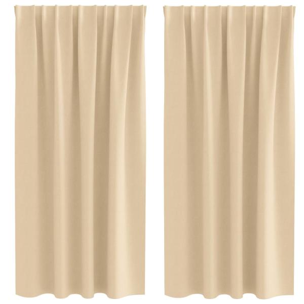 Vorhänge mit Vorhängen 2 pcs Creme Polyester