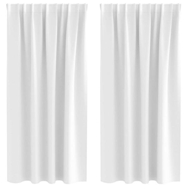 Vorhänge mit Vorhängen 2 pcs Helles Weiß Polyester