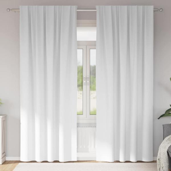 ARDEBO.de - Vorhänge mit Vorhängen 2 pcs Reinweiß Polyester