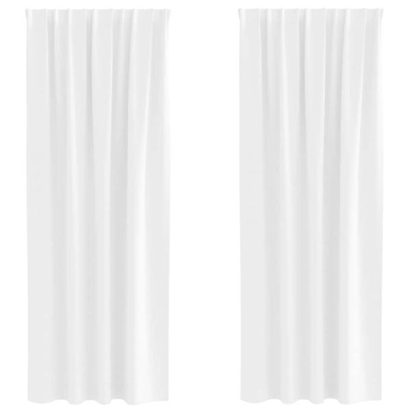 Vorhänge mit Vorhängen 2 pcs Reinweiß Polyester