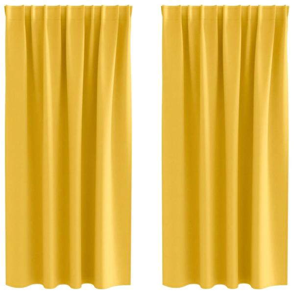 Vorhänge mit Vorhängen 2 pcs Senfgelb Polyester