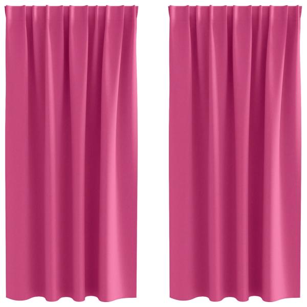 Vorhänge mit Vorhängen 2 pcs Leuchtendes Pink Polyester