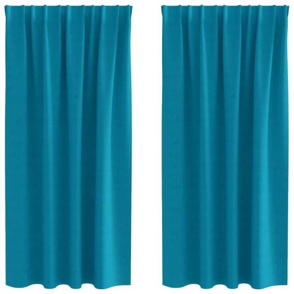 Vorhänge mit Vorhängen 2 pcs Türkis Polyester
