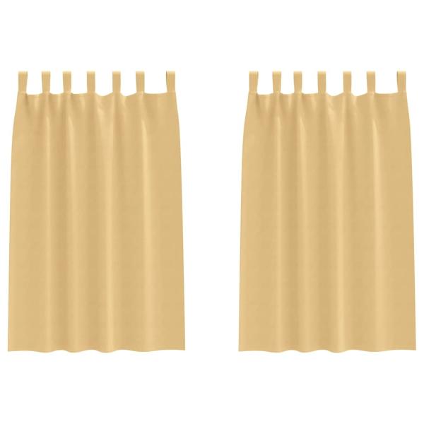 Vorhänge mit Vorhängen 2 pcs Beige Polyester