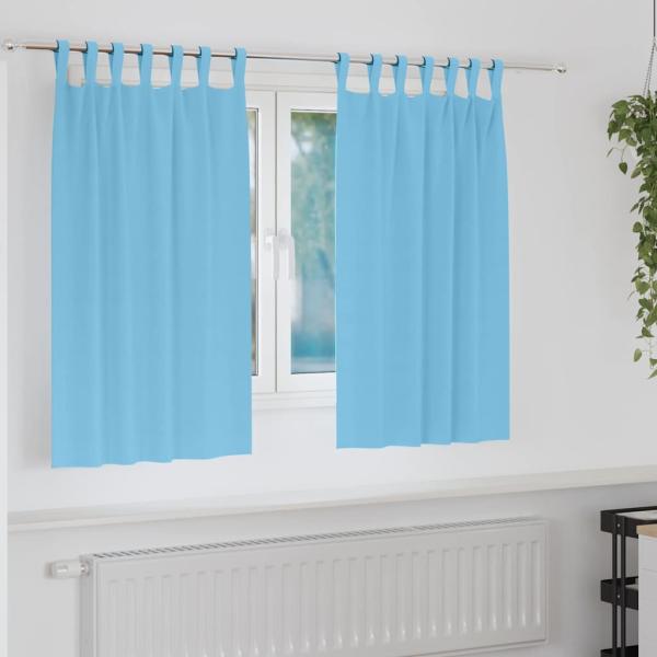 ARDEBO.de - Vorhänge mit Vorhängen 2 pcs Hellblau Polyester