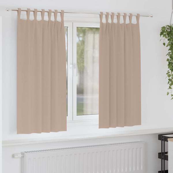 ARDEBO.de - Vorhänge mit Vorhängen 2 pcs Taupe Polyester