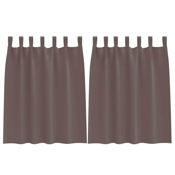 Vorhänge mit Vorhängen 2 pcs Dunkelbraun Polyester