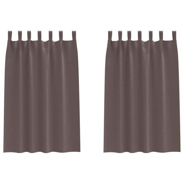 Vorhänge mit Vorhängen 2 pcs Dunkelbraun Polyester
