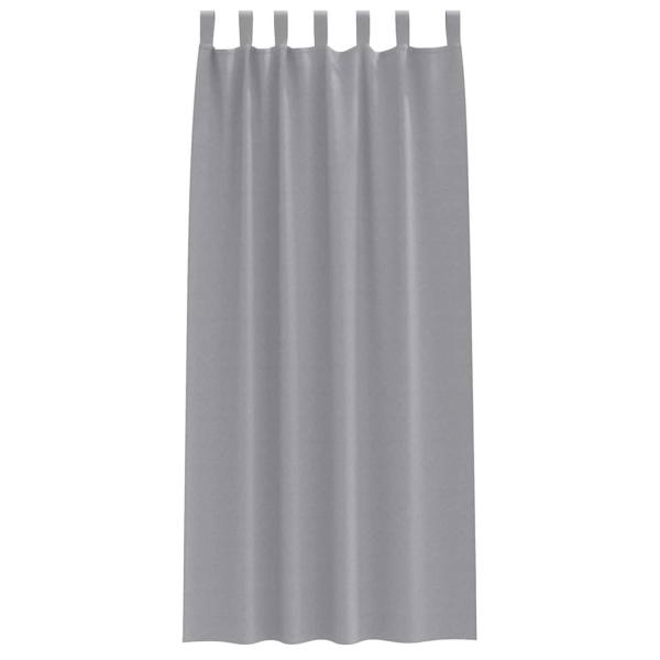 Vorhänge mit Vorhängen 2 pcs Hellgrau Polyester