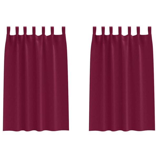 Vorhänge mit Vorhängen 2 pcs Weinrot Polyester