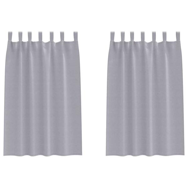 Vorhänge mit Vorhängen 2 pcs Metallgrau Polyester